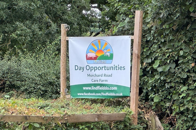 The sign at the entrance to Lindfield Day Opportunities. AQ 7059