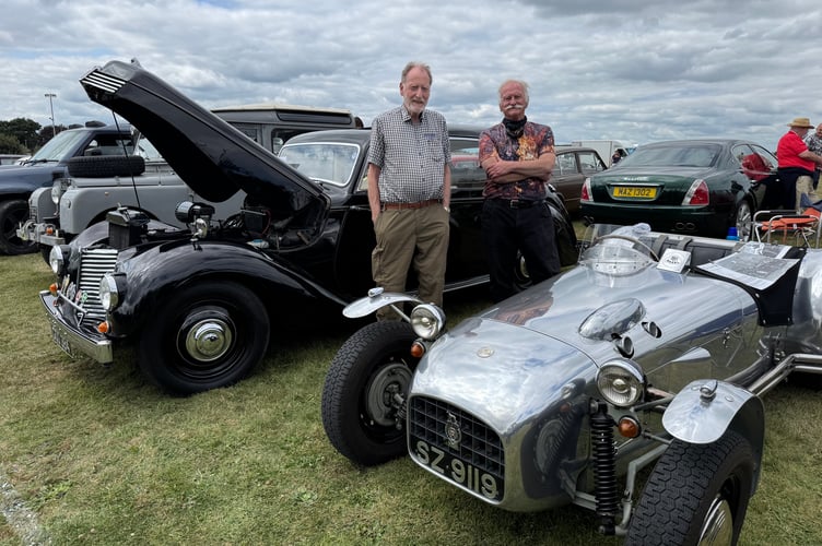 With two of the rarest vehicles at Morchard Bishop Vintage Rally, left, Martin Binks with his 1947 Armstrong Siddeley Lancaster, the only one remaining on the road in the world and right, Kevin Sargeant with his 1954 Lotus Mark 6. AQ 8236