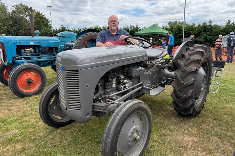 Stephen Williams of Crediton exhibited his 1950 Ferguson TEA petrol tractor at Morchard Bishop Vintage Rally. AQ 8207