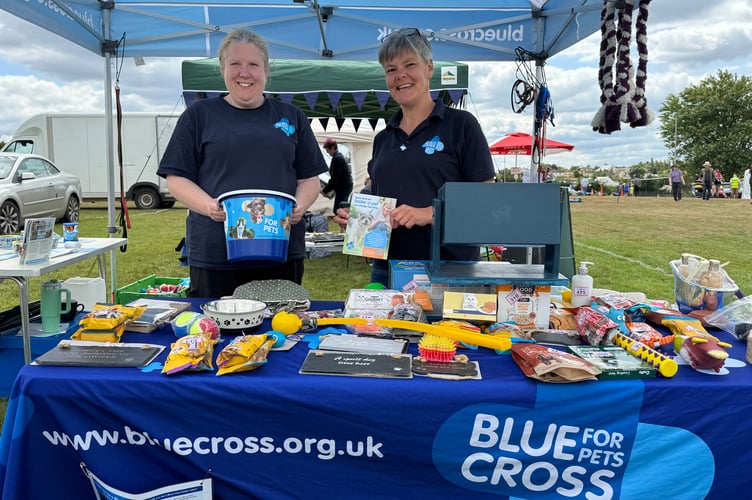 Amie Brewer and Sarah Berry ran the Blue Cross charity stall. AQ 8130