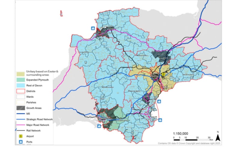 Exeter Unitary area map.
