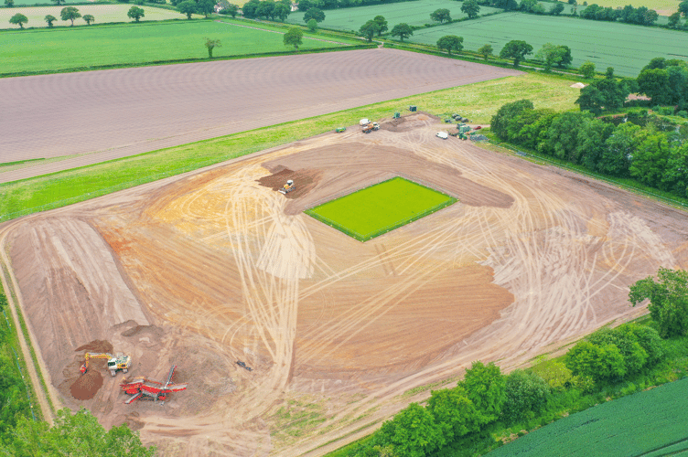 New cricket outfield at Horn Road, Cullompton
