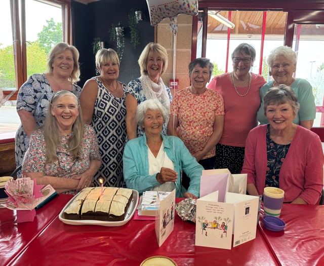 95th birthday for Crediton Aquafit regular Brenda 
