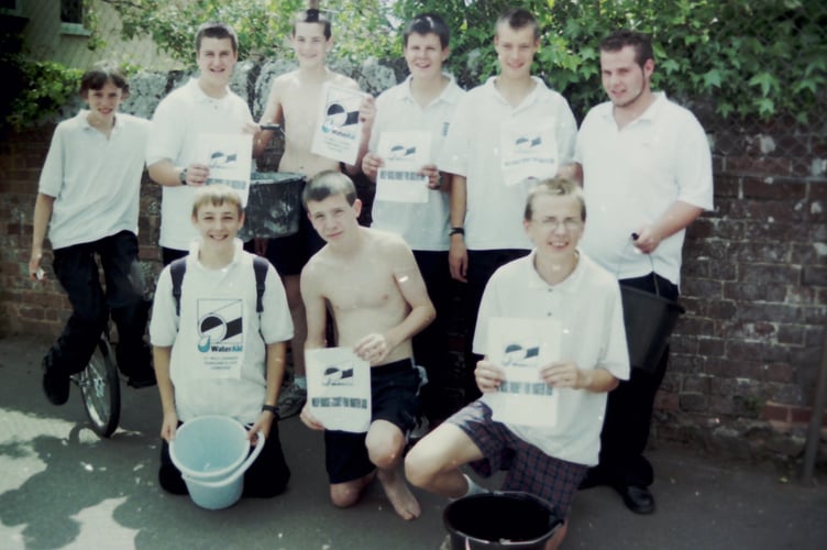 QECC students collected funds for WaterAid in Crediton in July 2004. DSC01383