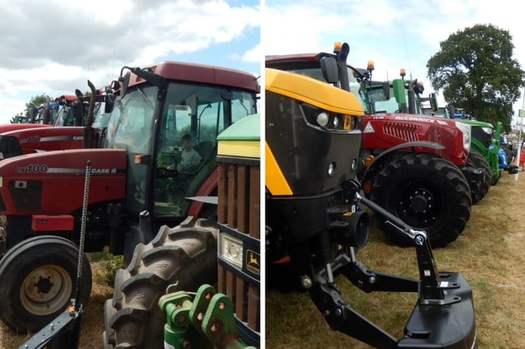Tractors on display at the event