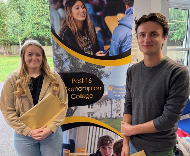 Okehampton College students collect A-level results 