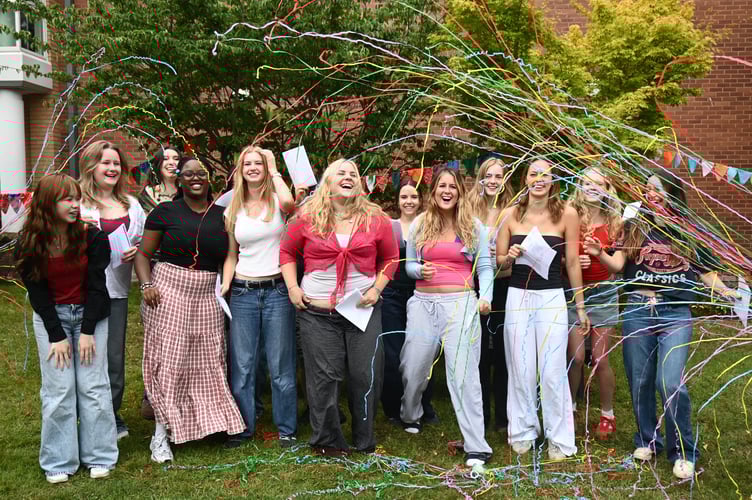 Celebrating A Level success at The Maynard School.
