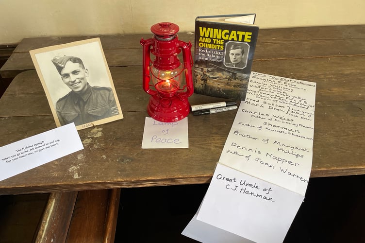 Part of a V J Day exhibition in Sandford Parish Church.
