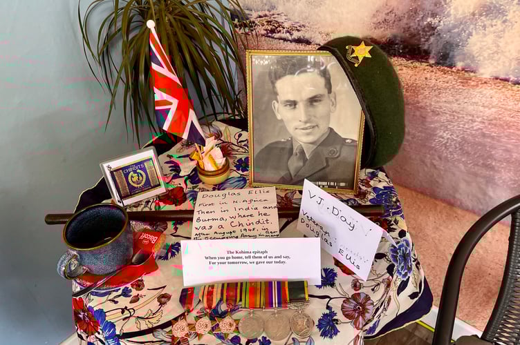 The V J Day anniversary exhibition created by Pamela Tilney Ellis, which included details of her late husband and VJ Day veteran, Doug.
