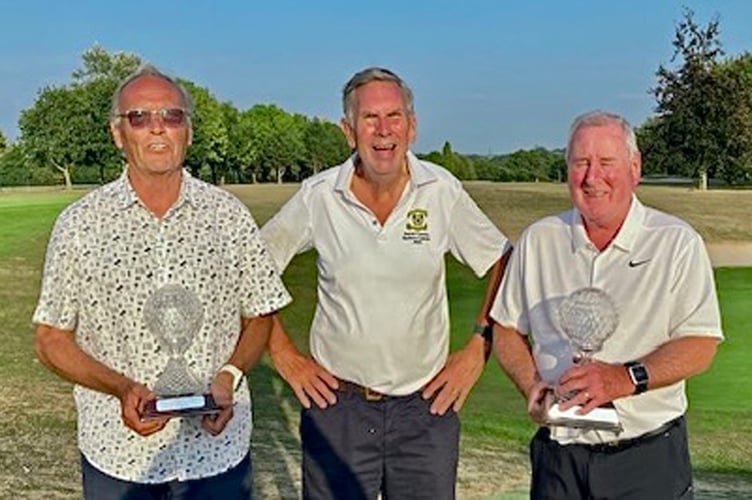Seniors Awayday Winners Peter Blinkhorn and Paul Dorothy with the Captain David Cousins.
