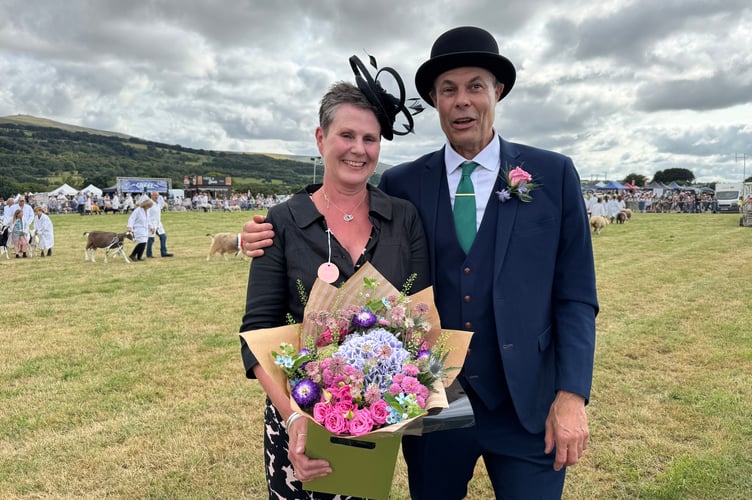 Okehampton Show President Roger Cunningham and his wife Deborah.  AQ 0250
