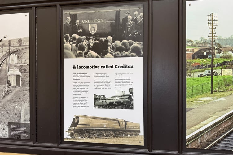 Some of the historic railway photographs and panels about the history of the railway in the town and area in the station’s waiting room. AQ 0821