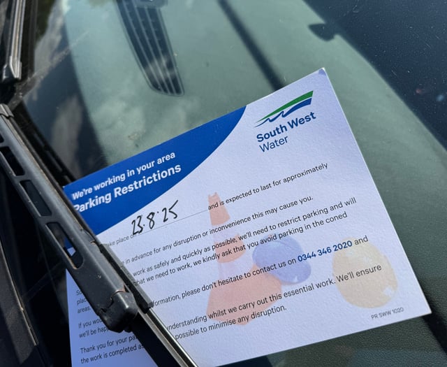 Crediton motorists advised to move cars to enable water leak repair
