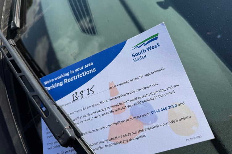 One of the notices on a car in Belle Parade, Crediton.  AQ 1172