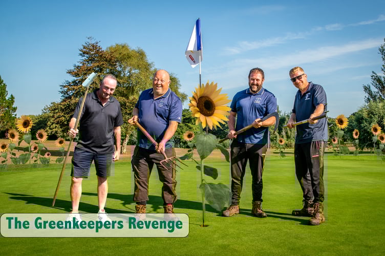 Downes Crediton Golf Club Greenkeepers ready for the big day. (Altered image)