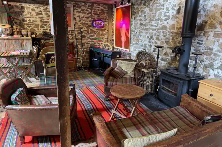 Comfy seating areas in Lapford Mill. AQ 8122