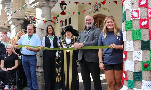 Yarn art on display in Exeter to mark Women’s Rugby World Cup
