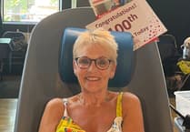 Crediton woman’s 100th blood donation milestone