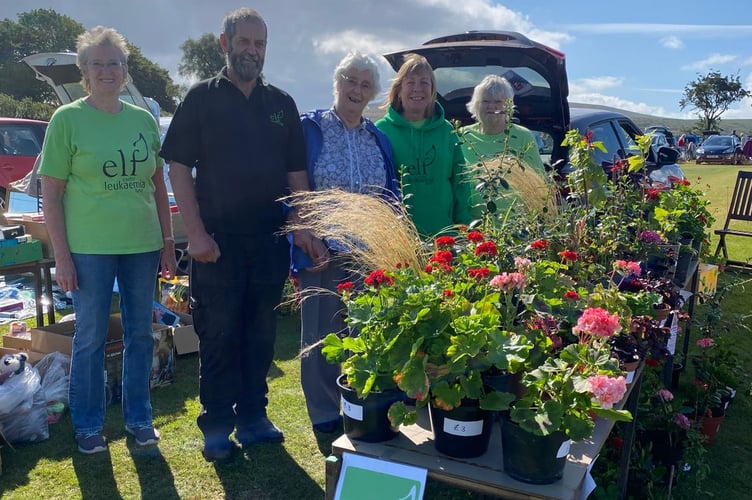 Helpers with the Crediton ELF plant stall.
