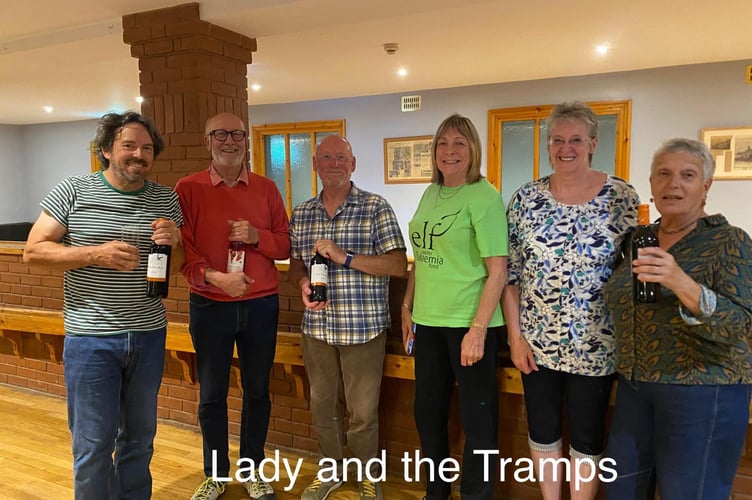 Lady and the Tramps, the winning team at Crediton ELF skittles evening.
