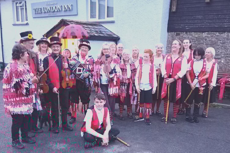 Winkleigh Morris at the London Inn, Morchard Bishop on September 2.
