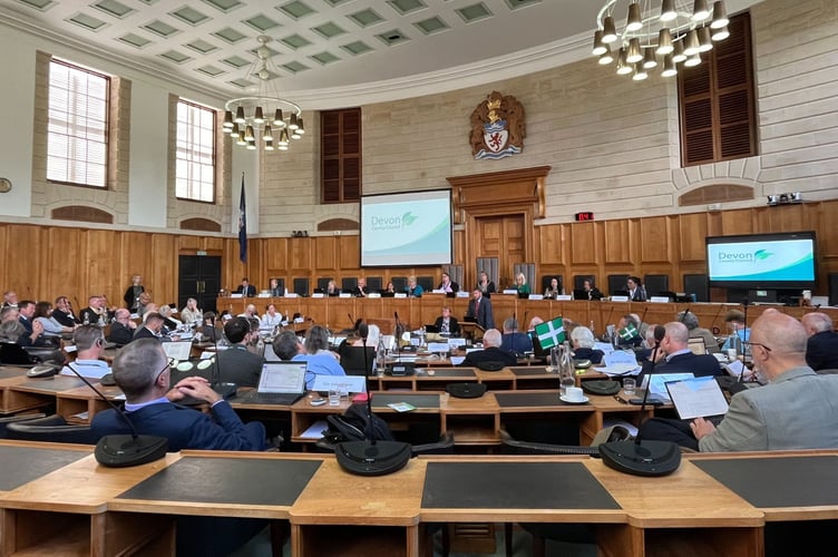 The full council meeting where Devon County Council's strategic plan was discussed
