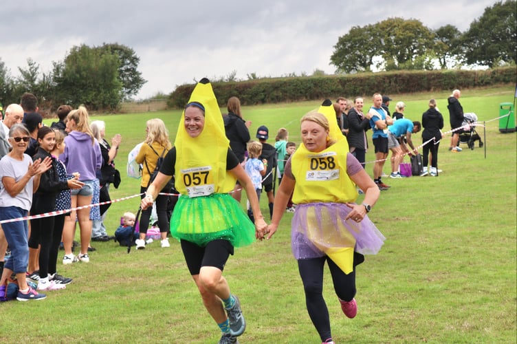 Crediton Crunch 10k 7 September 2025 A pair of bananas made it round the course (Will Goddard, Crediton Courier)