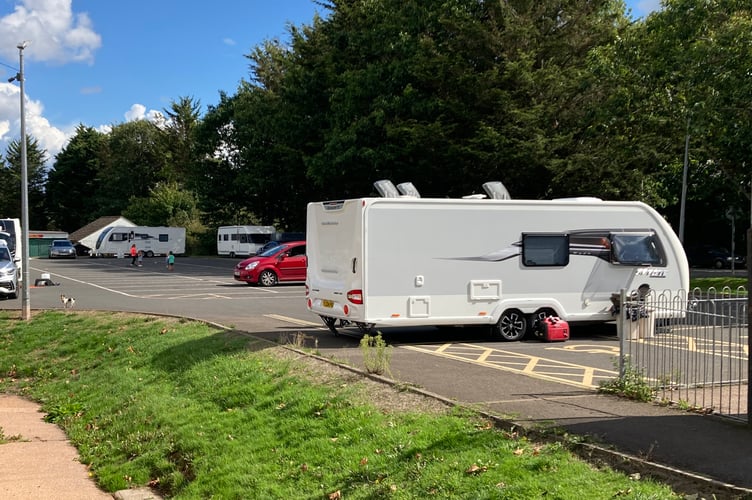 8 September 2025 Caravans in Active Crediton car park (Will Goddard, Crediton Courier)