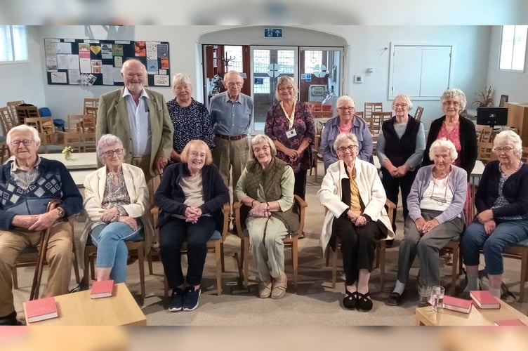 The Friday Focus group at Crediton Methodist Church with Eileen Brassington, Anna Chaplain, centre back 