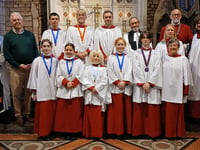Presentation of Choral Awards at Crediton Parish Church
