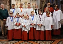 Presentation of Choral Awards at Crediton Parish Church
