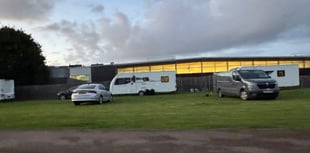 Travellers leave Crediton Tesco/Surgery site