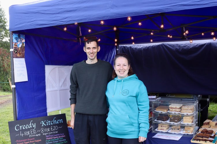 Lisa and Dave Hatt of Creedy Kitchen sold baked goods at the event