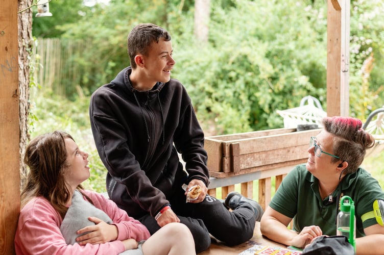 The Outdoors School students with staff members.
