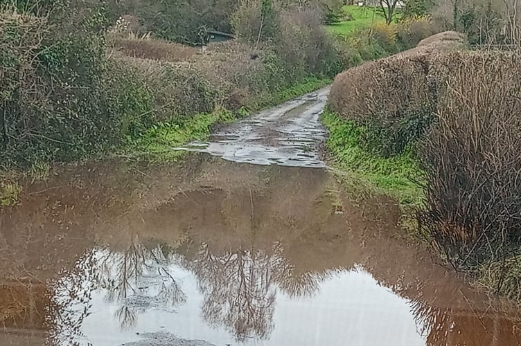 Gunstone flood: The annual winter flood at Gunstone.