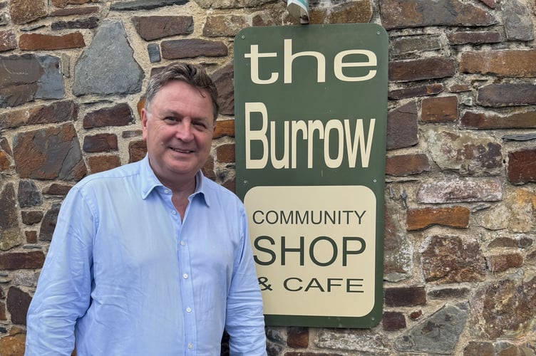 Mel Stride MP outside The Burrow in Exbourne.
