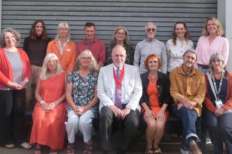 Mayor Steve Huxtable with artists