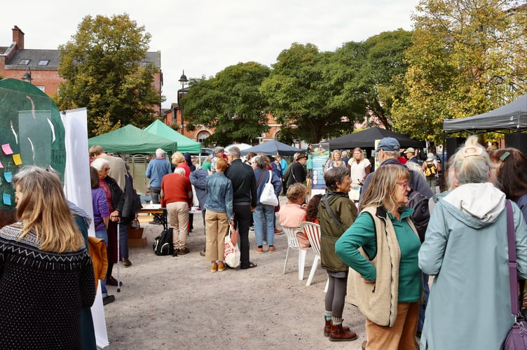 27 September 2025 Big Green Fair People enjoying the Big Green Fair in Crediton Town Square (Will Goddard, Crediton Courier)