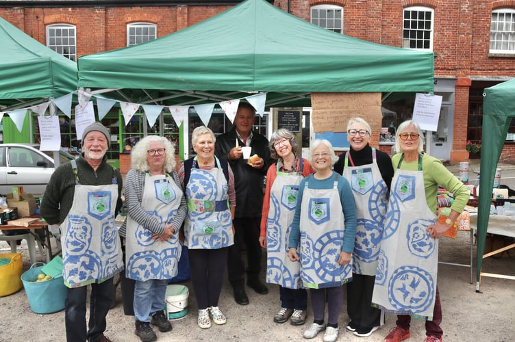 27 September 2025 Big Green Fair Members of Sustainable Crediton's Community Larder Group, who provided hot soup and more at the fair (Will Goddard, Crediton Courier)