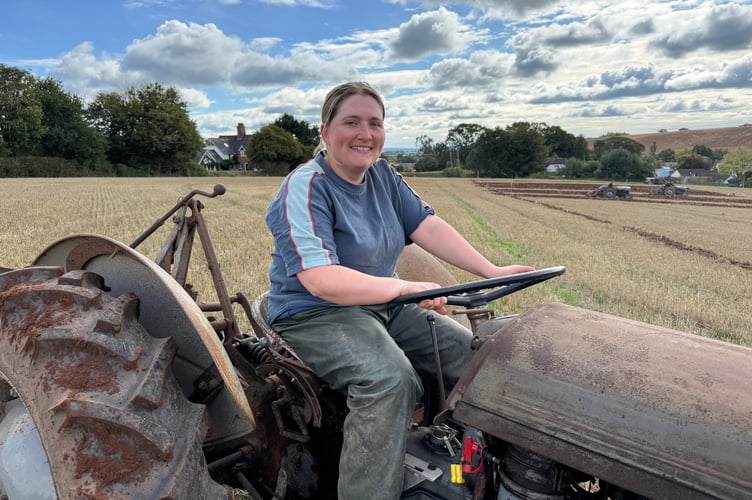 Rachel Reed of Witheridge enjoyed ploughing at Cheriton Fitzpaine Ploughing Match.  AQ 3603
