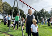 New swings unveiled at Newton St Cyres Recreation Ground