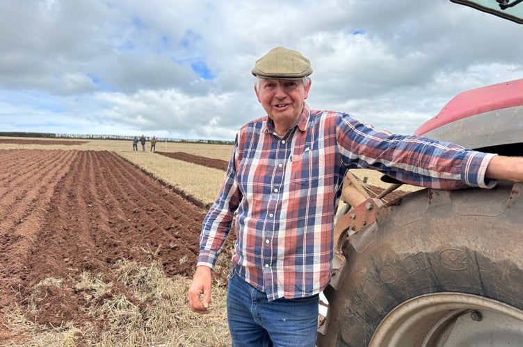 Alan Bickley with his ploughing at Cheriton Fitzpaine ploughing match.  AQ 3668

