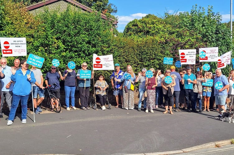 Protesters at Dryden Road, Exeter