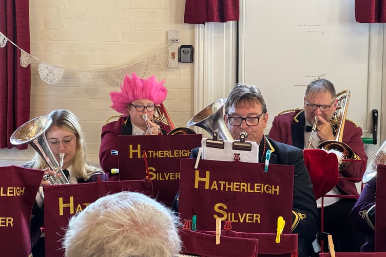 Hatherleigh Silver Band members performing at Lapford. AQ 2920