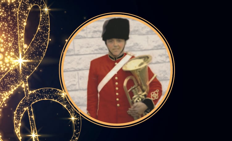 Chris Taylor when he played euphonium in the Royal Engineers Staff Band.
