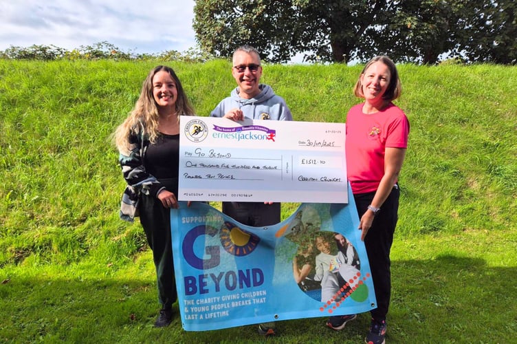 From left, Rhyannon Allen-Tucker of Go Beyond, Martyn Slyfield and Rowena Slyfield of Crediton Running Network