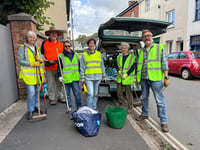 Crediton [CUT!] volunteers cleaned up East Street
