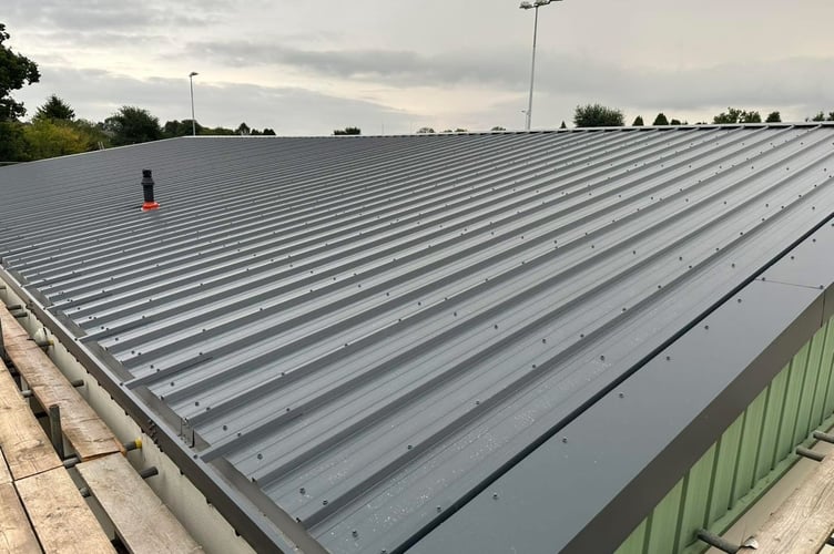 Work on the roof at North Tawton RFC clubhouse completed.
