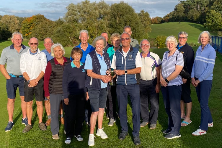 Ladies and Seniors teams taking part in the Lin Ashman Trophy at Downes Crediton Golf Club.

