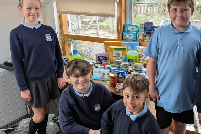 Sandford School Harvest gifts went to Foodbank
